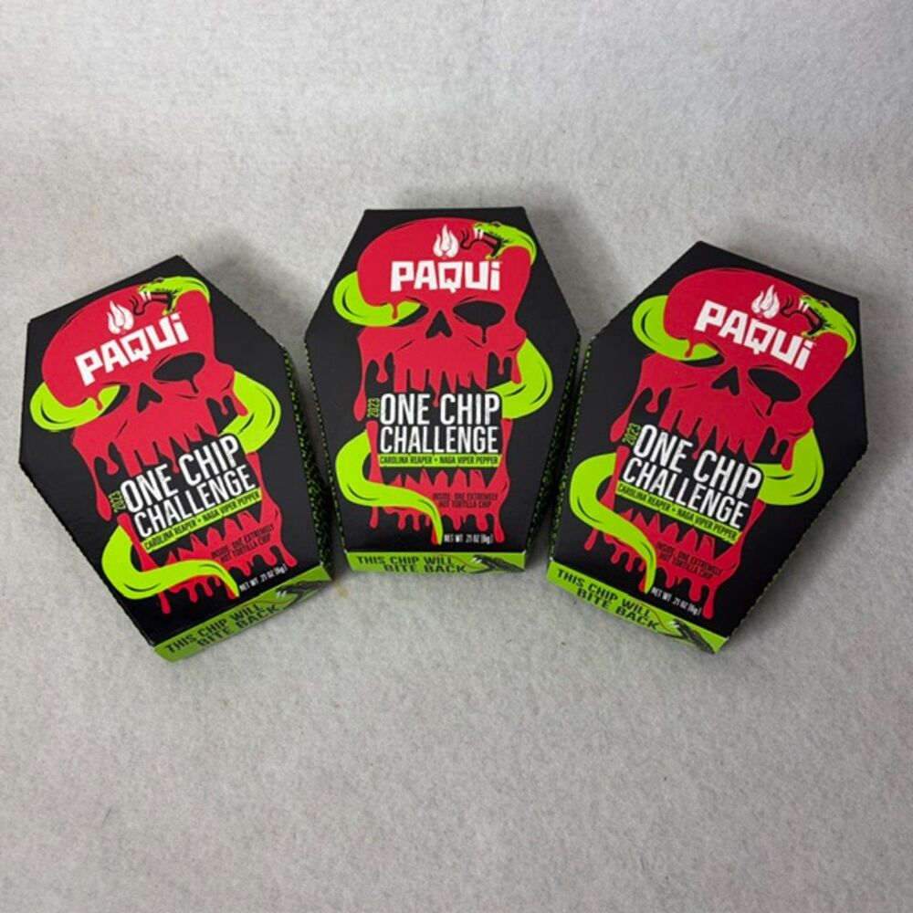 Paqui One Chip Challenge 2023 sealed coffin boxes set of 3